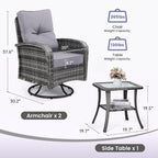 wildformers Luxury Outdoor Swivel Wicker Glider Patio Chairs - Image 7