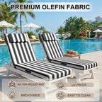 Outdoor Chaise Lounge Cushions, 71x21 Inch Olefin Water & Fade Resistant Pool - Image 6