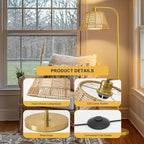 Oneach Arc Floor Lamp for Living Room, Rattan Boho Floor Lamp - Image 5