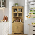 GarveeHome 67" Tall Corner Storage Cabinet, Farmhouse Corner Hutch Display by GarveeHome