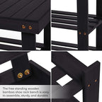 Homemaid Living Bamboo 3 Tier Shoe Rack Bench, Premium Shoe Organizer or - Image 6