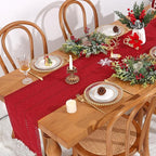 Macrame Table Runner Christmas Red Boho Table Runners - Image 2