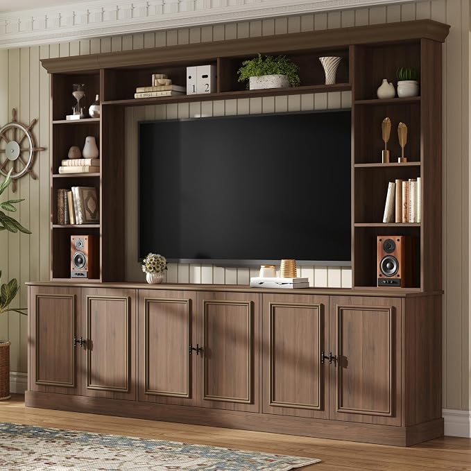 Merax 97.4" W Wall Unit Entertainment Center, TV Stand by Merax
