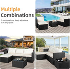 Shintenchi 4 Pieces Patio Furniture Sets, Outdoor Sofa Patio Sectional Sets All - Image 7
