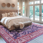 Area Rug for Living Room, 8x10 Area Rugs Washable, Retro Floral Non-Slip Carpet - Image 7