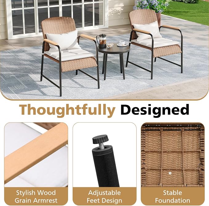 Jing's Villa 3-Piece Outdoor Bistro Set - Image 7