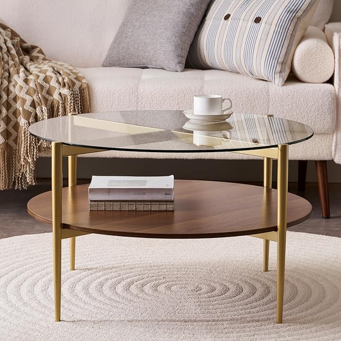LumFurn Round Coffee Table, Mid-Century Modern Design, D30“ x H17”, - Image 4