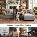 ELUCHANG 116" Modular Sectional Sofa, Comfy Cloud Couch, L Shaped Deep Seat - Image 3