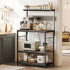 SUPERJARE Bakers Rack with Power Outlets, Microwave Stand, 31.5 X 16.5 Inch - Image 2