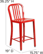 Flash Furniture Gael Commercial Grade 2 Pack 24" High Red Metal Indoor-Outdoor - Image 3