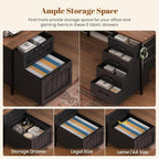 SEDETA Farmhouse L Shaped Office Desk - Image 6