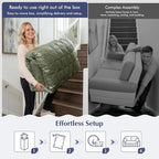 Homkdom Convertible Loveseat Sleeper, Space-Saving Folding Sofa Bed - Image 7