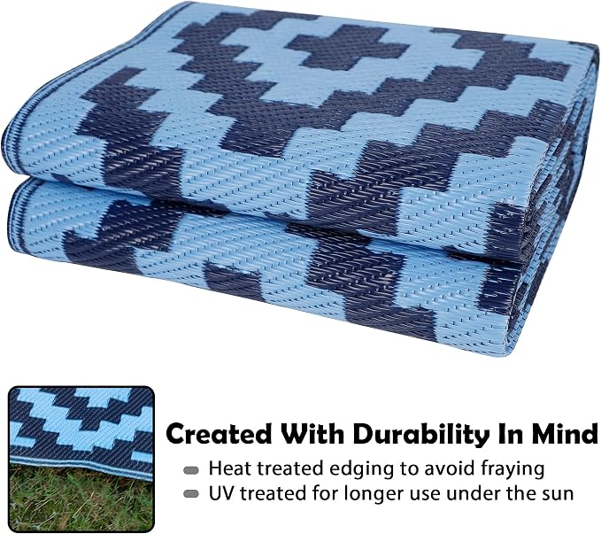 SAND MINE Reversible Mats, Plastic Straw Rug, Modern Area Rug, Large Floor Mat - Image 3