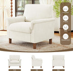 Mid Century Modern Accent Chairs Set of 2, Chenille Comfy Living Room Arm Chairs - Image 9