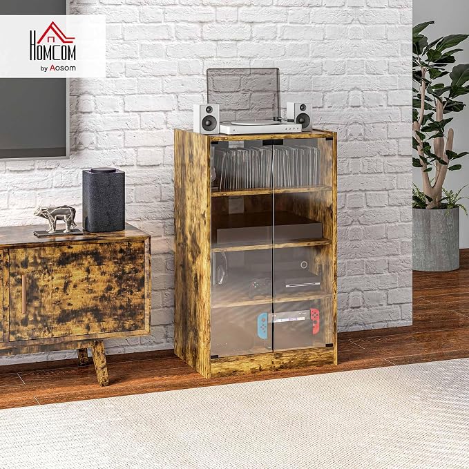 HOMCOM Media Cabinet, 4-Tier Stereo Cabinet - Image 2