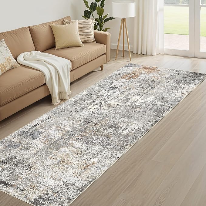 LOONGRUG Runner Rug 3x8 Washable Non-Slip Kitchen Neutral Modern Rug | Abstract - Image 8
