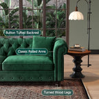 ONBRILL 82 Inch Chesterfield Sofa, 23 Inch Deep Seat Velvet Couch - Image 4