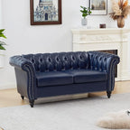 Mid-Century 2 Seater Sofa, Faux Leather Loveseat - Image 8