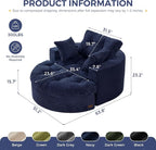 MAXYOYO Oversized Round Chaise Lounge Sofa, Upholstered Lounge Chair - Image 2