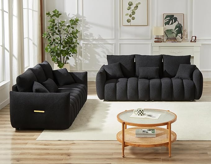 Antetek Teddy Sofa Set for Living Room, 2 Pieces Modern Deep Seat Oversized - Image 3