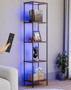 Display Shelf with RGBW Light, Color Changing Curio Cabinet Floor Lamp with by PARTPHONER