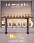 BIZUM Electric Standing Desk 63 x 24 Inch Computer Desk-Gaming Desk Dark Walnut - Image 8