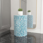 PEMAR Mother of Pearl Inlaid Cylinder Drum End Table Nacre Capiz Shell Side - Image 10