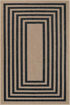 Lahome Enfys Modern Geometric Easy Jute Entryway Rug, 4x6 Black Washable Carpet - Image 8