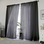 Chyhomenyc 2 Panels Solid Color Sheer Window Curtains 108 Inches Long, Elegant - Image 2