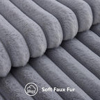 decorUhome Fall Faux Fur Throw Pillow Covers 20x20 Set of 2 Grey | Decorative - Image 2