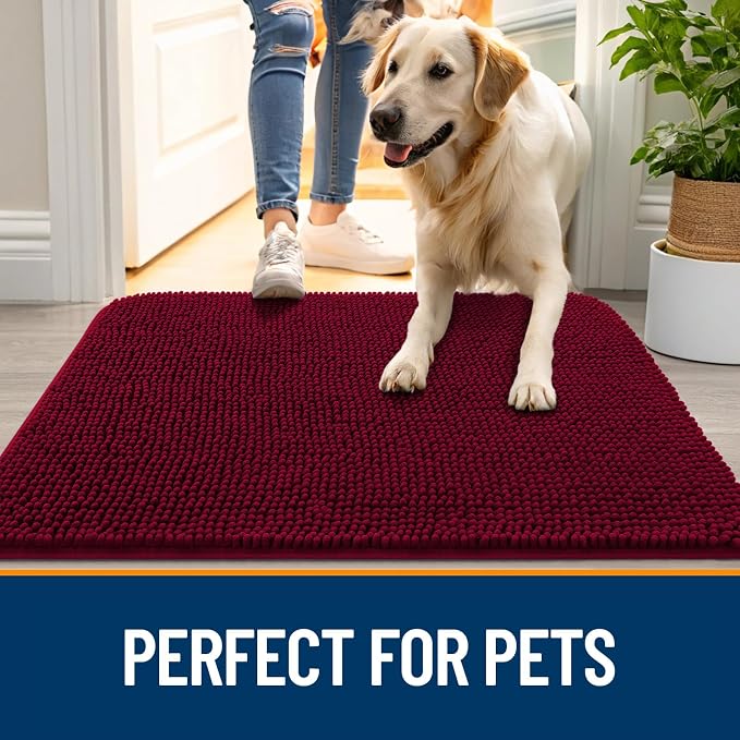 OLANLY Dog Door Mat for Muddy Paws 30x17, Super Absorbent Chenille Mud Mat | - Image 6
