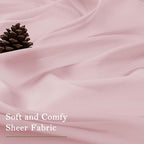 Blush Pink Sheer Curtains 63 Inch Length 2 Panels Set, Rod Pockets Voile - Image 6