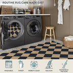 Lahome Checkered Easy Jute Round Rug 3ft, Outdoor Entryway Rug Washable | Black - Image 6