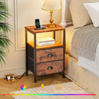 Furologee Nightstands Set of 2 Charging Station, End Tables - Image 5