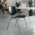 Flash Furniture HERCULES Series 880 lb. Capacity Black Plastic Stack Chair - Image 2
