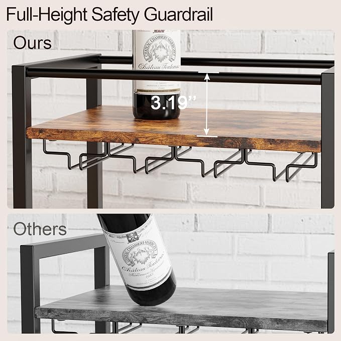 Bar Cart, Home Bar Serving Cart, Mobile Kitchen Carts - Image 4