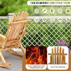 Outvita Wooden Rocking Chair, Fir Log Adirondack Rocker, Outdoor Wood Accent - Image 5
