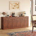 Evermagin 67" Fluted Walnut Sideboard Buffet Cabinet by Evermagin