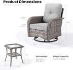 ovios 3-Piece Patio Furniture Set, Outdoor Wicker Sofa - Image 8
