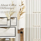 Cream Semi Sheer Linen Curtains 63 inch Length - Image 4