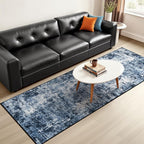 Rugflix 2x10 Runner Rug for Hallway, Washable Navy Blue Kitchen Runners | - Image 8