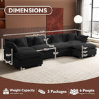 Ihanherry U-Shaped Modern Sofa 146" Modular Sectional Cloud Couch - Image 2