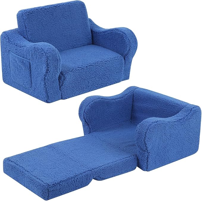 MOMCAYWEX Kids Sofa, 2-in-1 Flip-Out Foam Couch by MOMCAYWEX