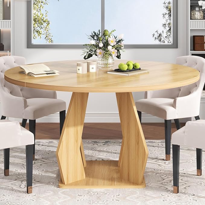 IBF Round Dining Table for 4-6 People, 47 Inches Dining Room Table - Image 3
