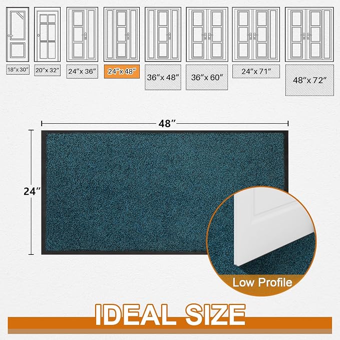 Super Absorbent Front Door Mat, Non-Slip Washable Indoor Doormats, Low Profile - Image 3