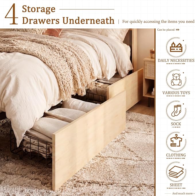 Brafab Natural Rattan Queen Bed Frame - Image 6