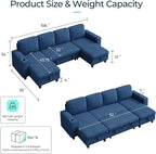 LINSY HOME Sectional Sleeper Sofa Pull Out Couches - Image 2