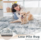 8x10 Area Rugs Washable Rug: Abstract Neutral Rugs Modern Non Slip Area Rug - Image 2