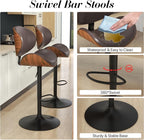 KCC Bar Stools Set of 2, Swivel Adjustable Height Barstools, PU Leather - Image 4