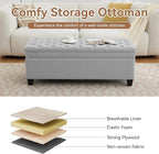WUTUTUEE 51" Fabric Storage Ottoman Bench, Upholstered Rectangle End of Bed - Image 5